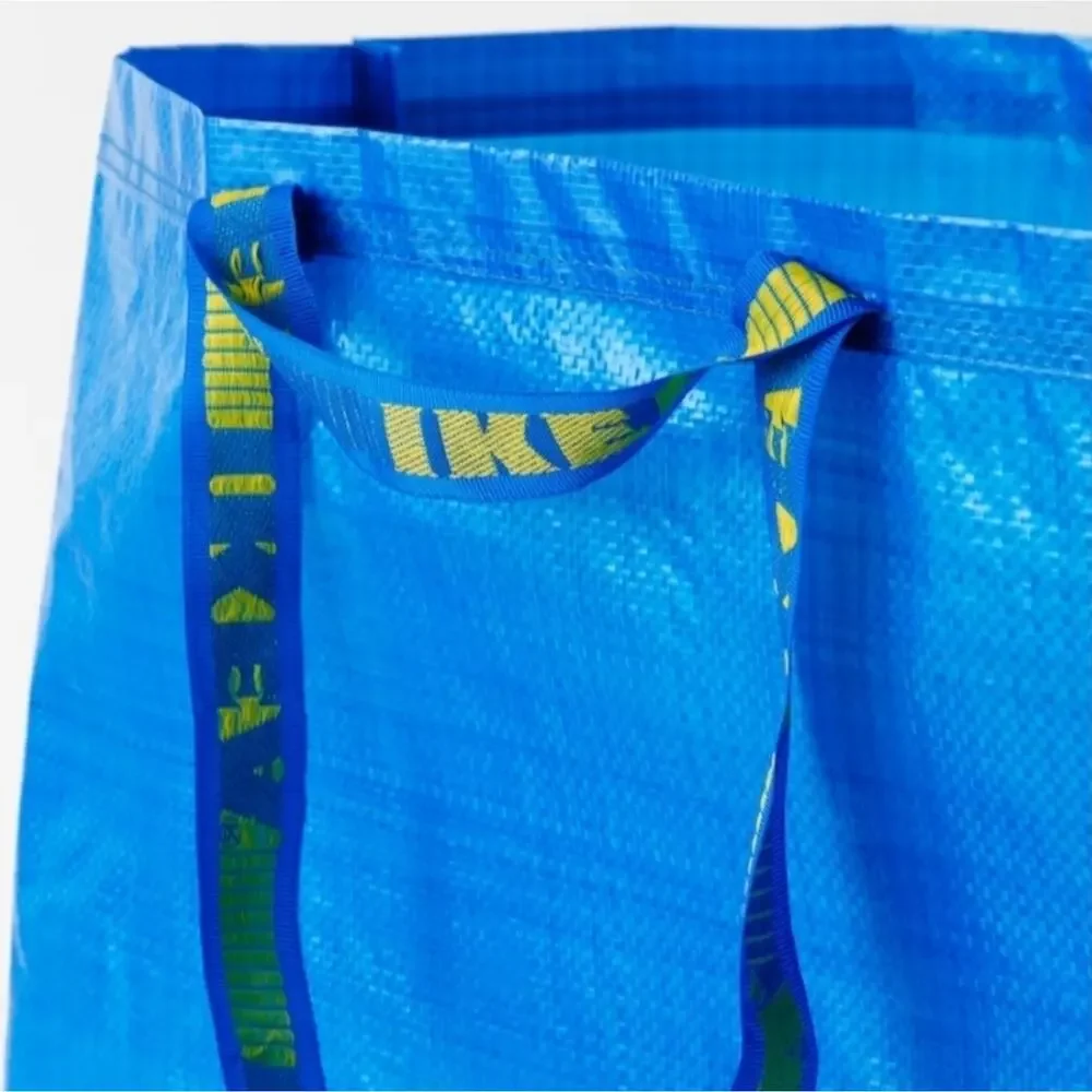 IKEA FRAKTA Ten (10) Large Blue Reusable Shopping Bag Laundry Tote Travel Moving